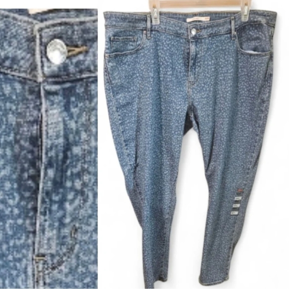 Levi's Leopard Print 711 Skinny Jeans - Picture 1 of 4